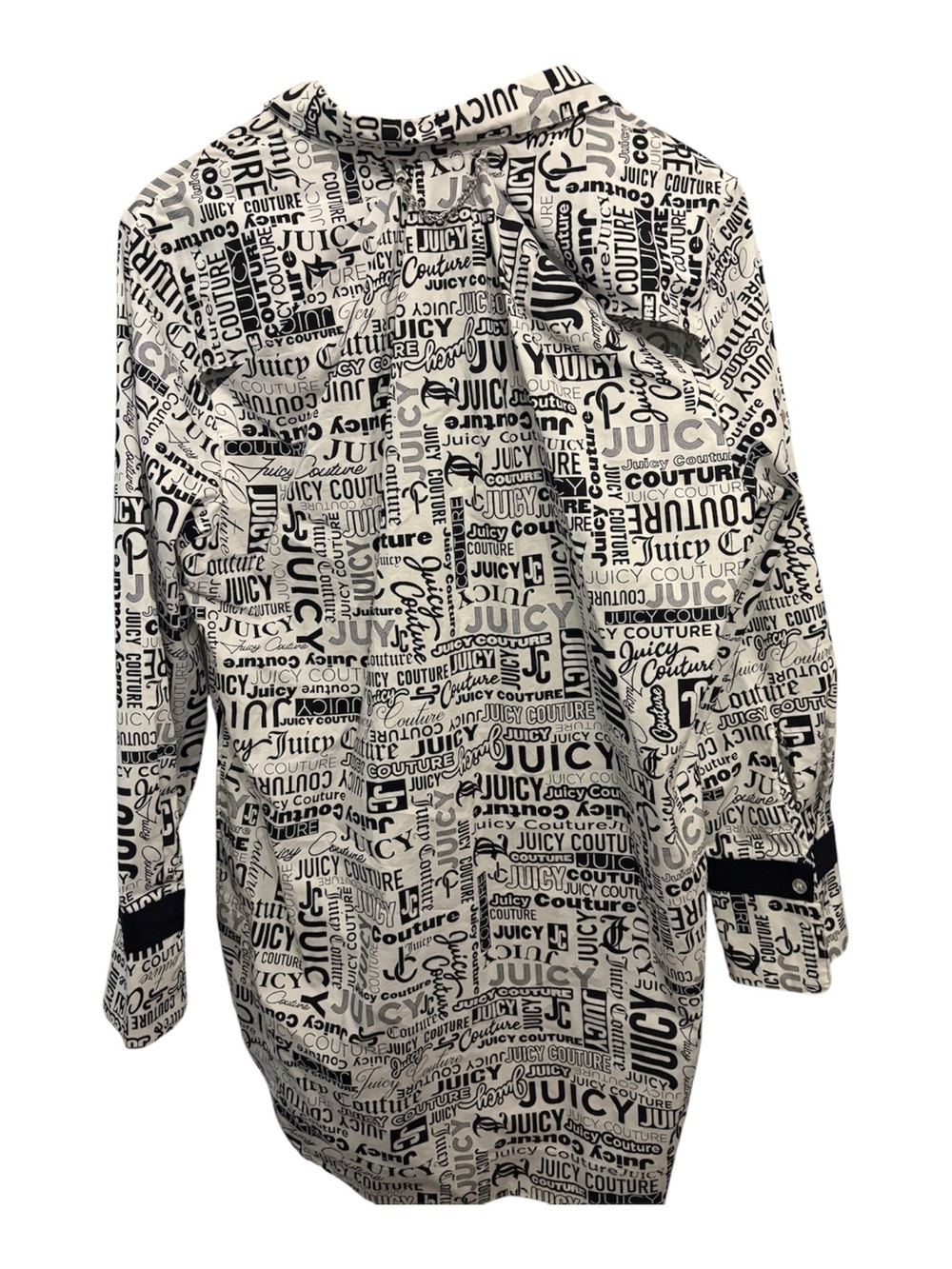 Juicy Couture Black & White Logo-Print Top with Tag Detail - Picture 2 of 4